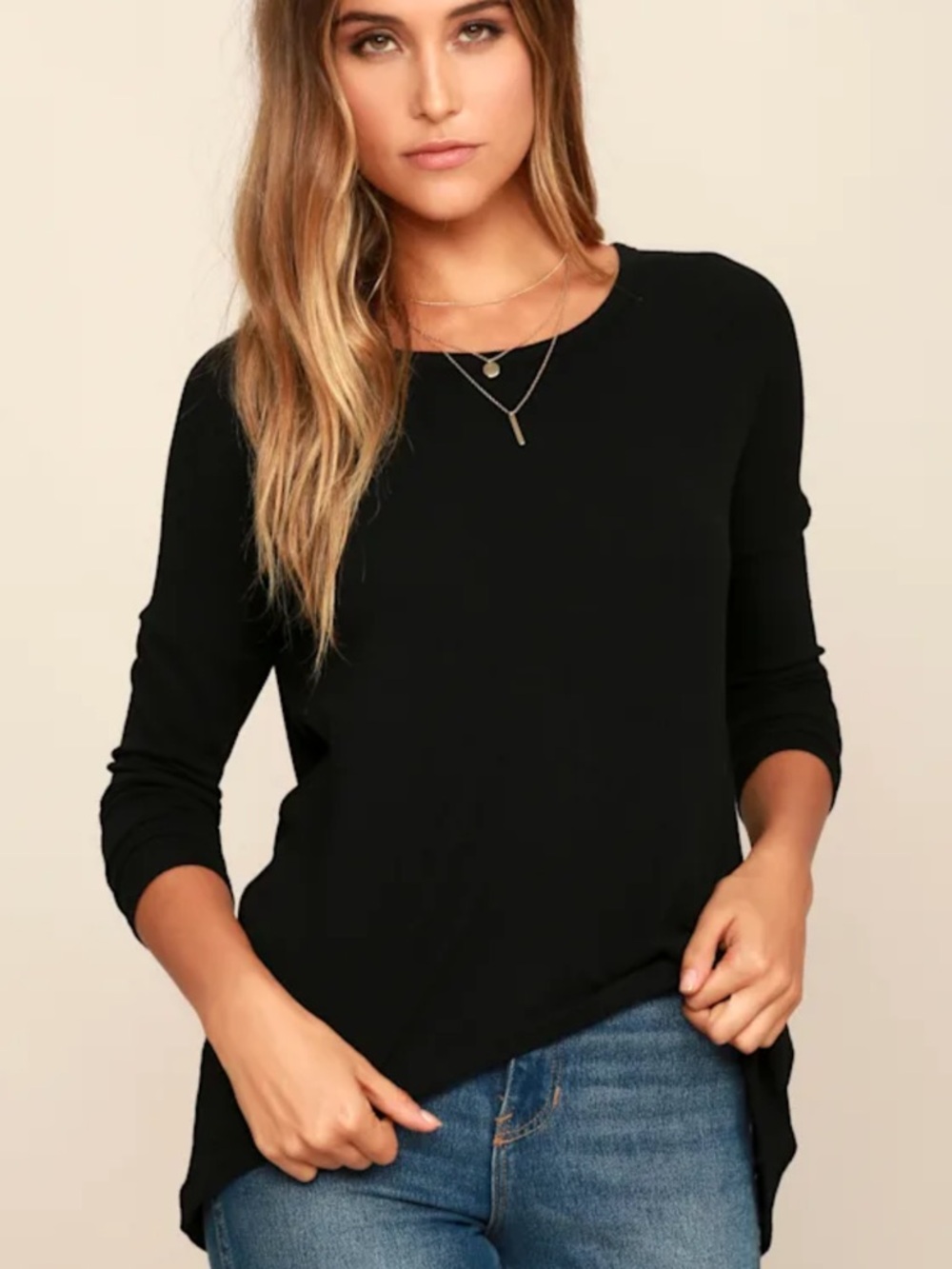 Lulus Black Long Sleeve Zip-Back Women's Top XL - Picture 2 of 6